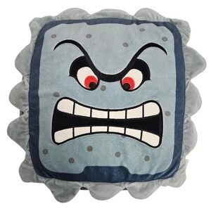 TOMY Super Mario Club Mocchi-Mocchi- Thwomp Plush Pillow Gray Game Style T12429